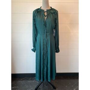 Premier Amour Green Sparkle Maxi Dress Size 2